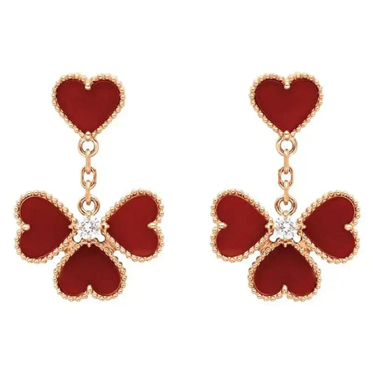 [Glow Muse]SWEET CLOVER CARNELIAN EARRINGS