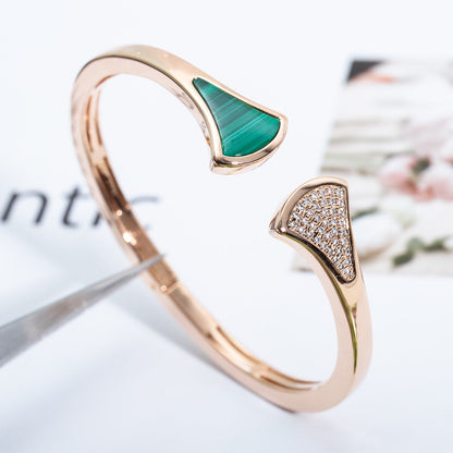 [⭐Glow Muse ]DREAM BRACELET OPEN MALACHITE PINK GOLD