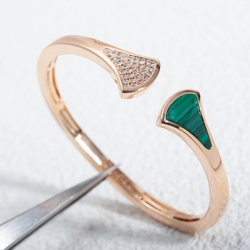 [⭐Glow Muse ]DREAM BRACELET OPEN MALACHITE PINK GOLD