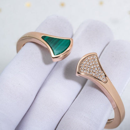 [⭐Glow Muse ]DREAM BRACELET OPEN MALACHITE PINK GOLD