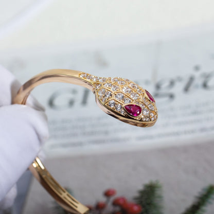 [⭐Glow Muse ]SERPENTI BRACELET PINK GOLD DIAMOND DOUBLE SNAKE
