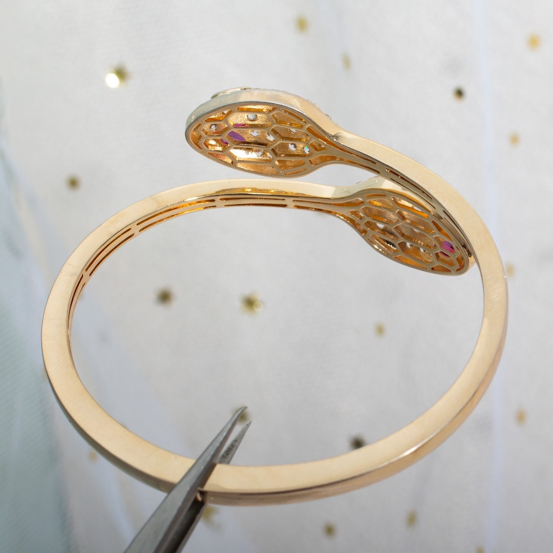 [⭐Glow Muse ]SERPENTI BRACELET PINK GOLD DIAMOND DOUBLE SNAKE