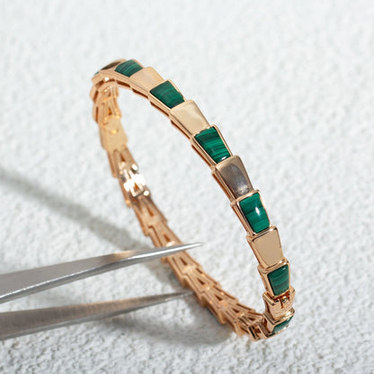 [⭐Glow Muse ]SERPENTI BRACELET PINK GOLD MALACHITE