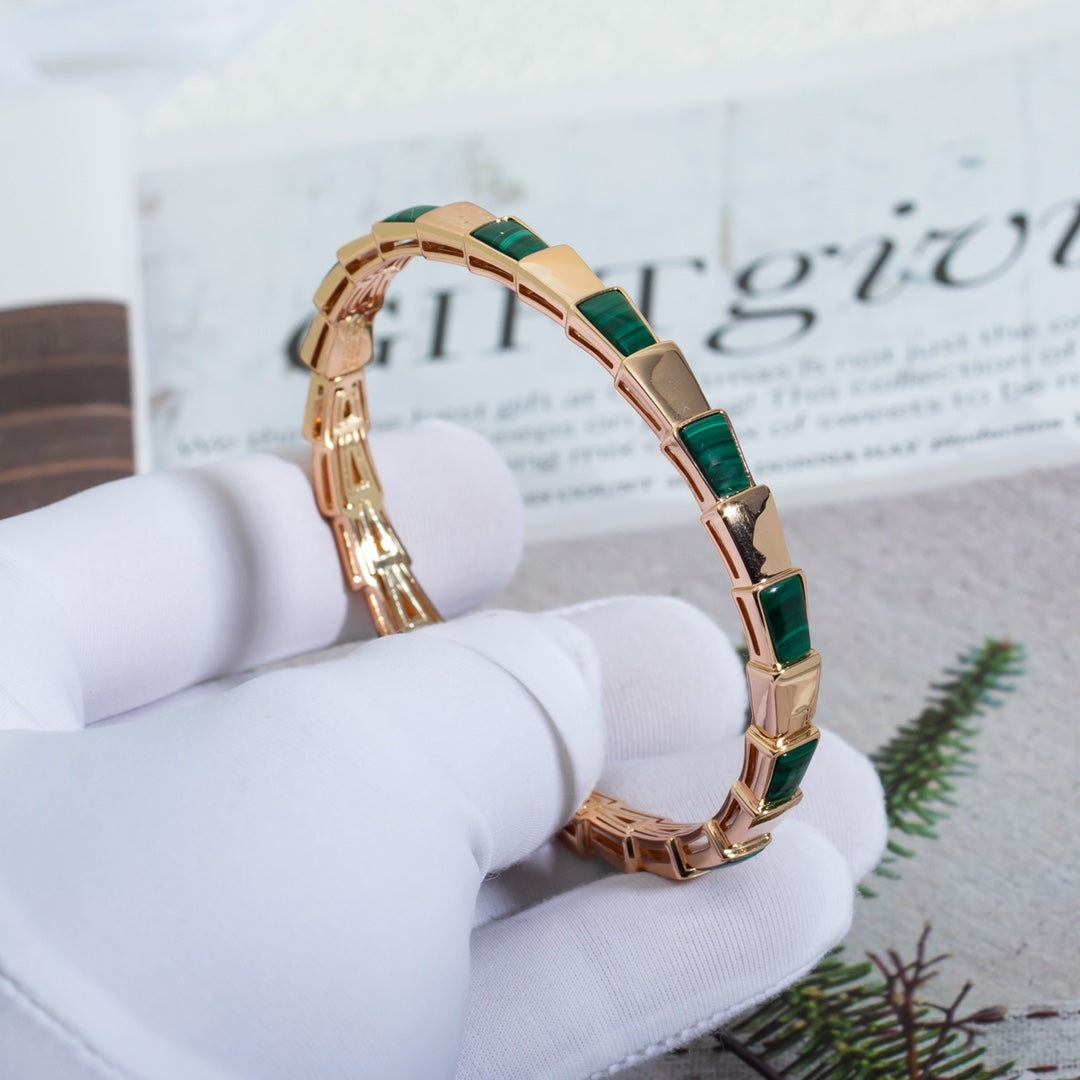 [⭐Glow Muse ]SERPENTI BRACELET PINK GOLD MALACHITE
