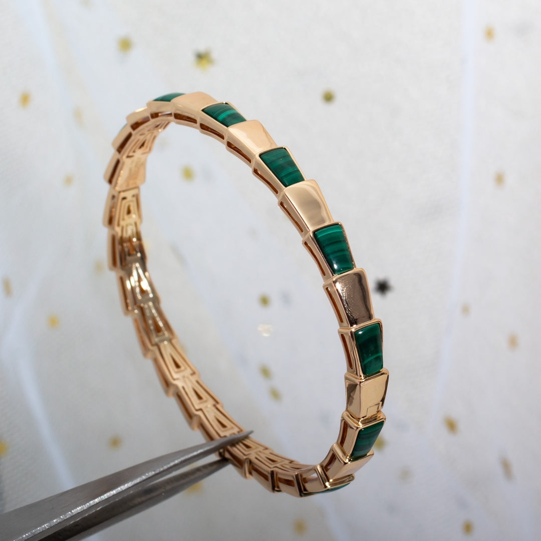 [⭐Glow Muse ]SERPENTI BRACELET PINK GOLD MALACHITE