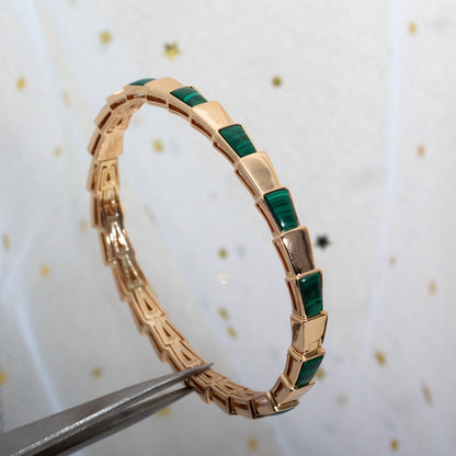 [⭐Glow Muse ]SERPENTI BRACELET PINK GOLD MALACHITE