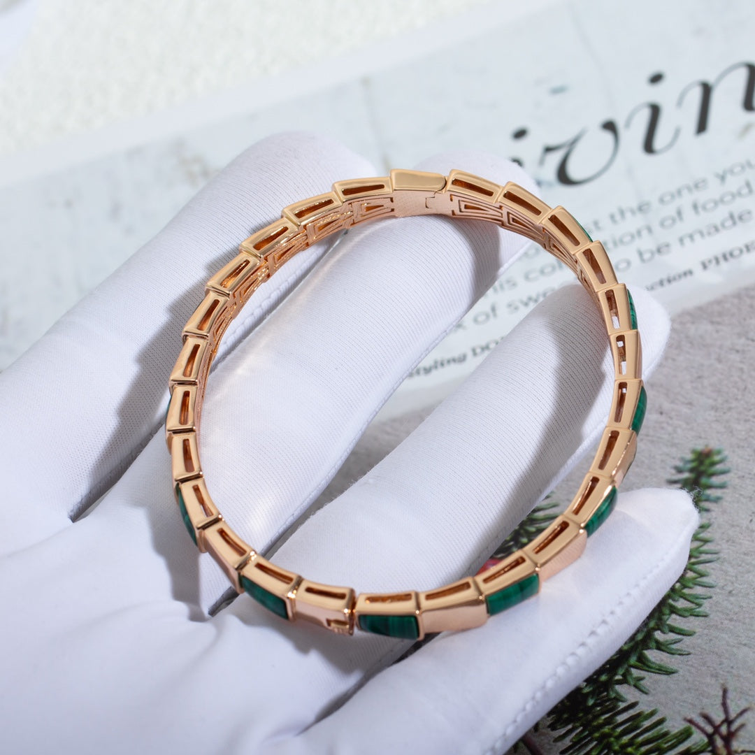 [⭐Glow Muse ]SERPENTI BRACELET PINK GOLD MALACHITE