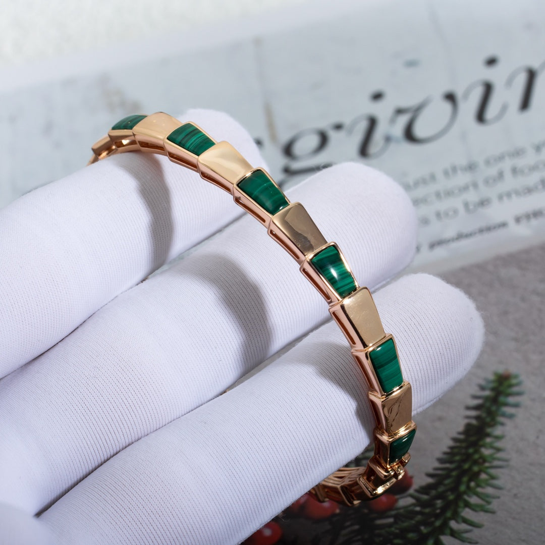 [⭐Glow Muse ]SERPENTI BRACELET PINK GOLD MALACHITE