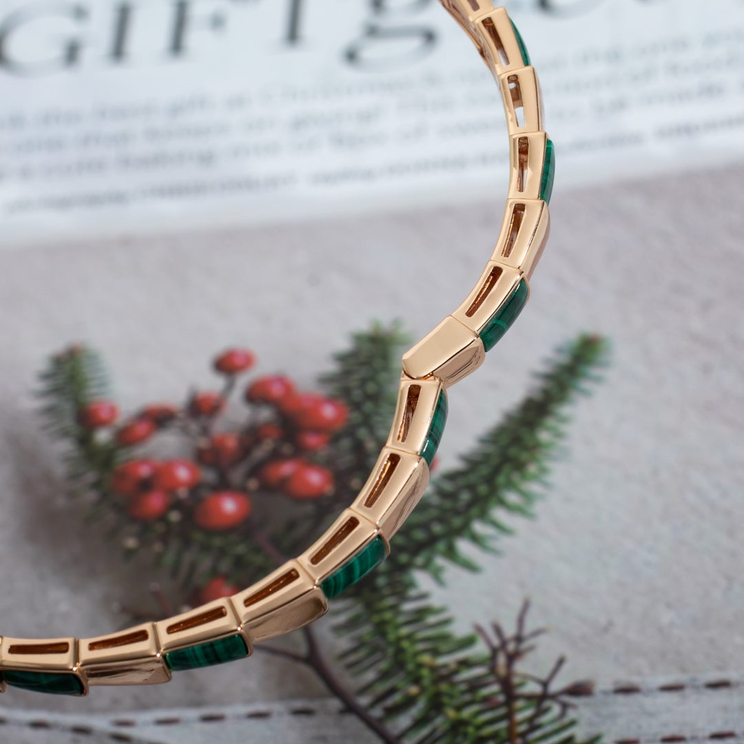 [⭐Glow Muse ]SERPENTI BRACELET PINK GOLD MALACHITE