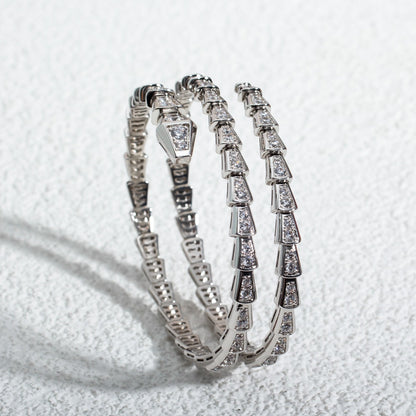 [⭐Glow Muse ]SERPENTI BRACELET SILVER DIAMOND DOUBLE ROW