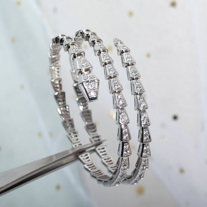 [⭐Glow Muse ]SERPENTI BRACELET SILVER DIAMOND DOUBLE ROW