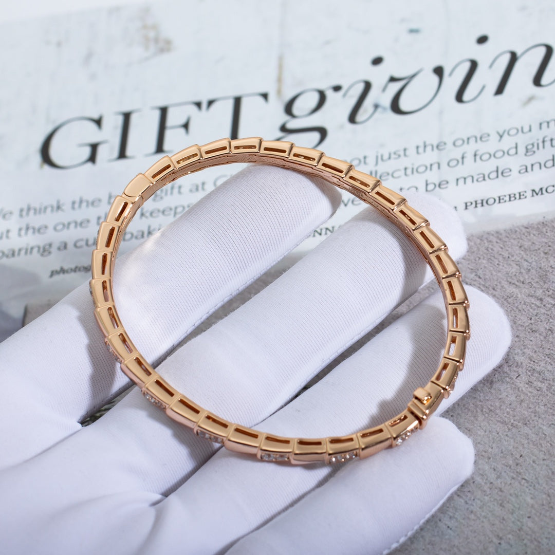 [⭐Glow Muse ]SERPENTI SMALL BRACELET PINK GOLD DIAMOND