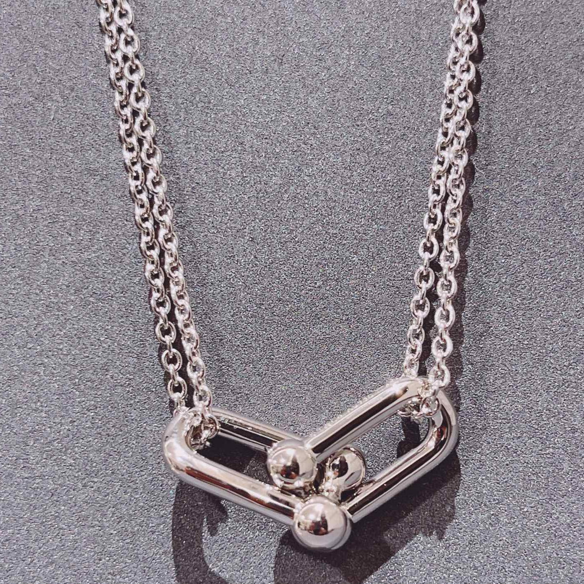 [Glow Muse ]HARDWEAR DOUBLE LINK PEDANT SILVER NECKLACE