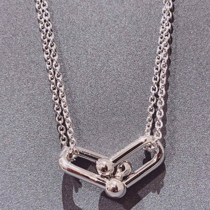 [Glow Muse ]HARDWEAR DOUBLE LINK PEDANT SILVER NECKLACE