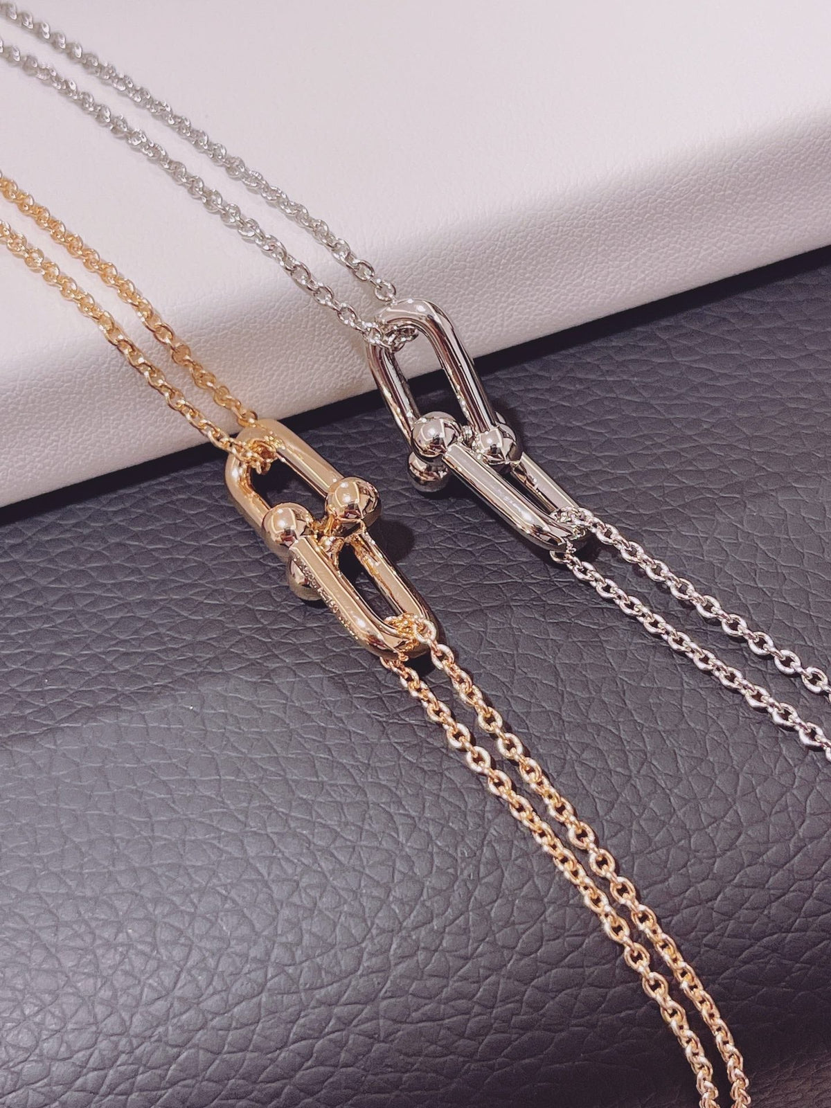 [Glow Muse ]HARDWEAR DOUBLE LINK PEDANT SILVER NECKLACE