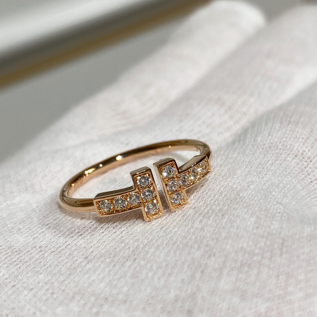 [Glow Muse ] WIRE RING DIAMOND PINK GOLD