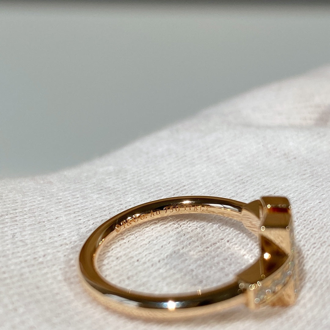 [Glow Muse ]T WIRE MOP DIAMOND RING PINK GOLD