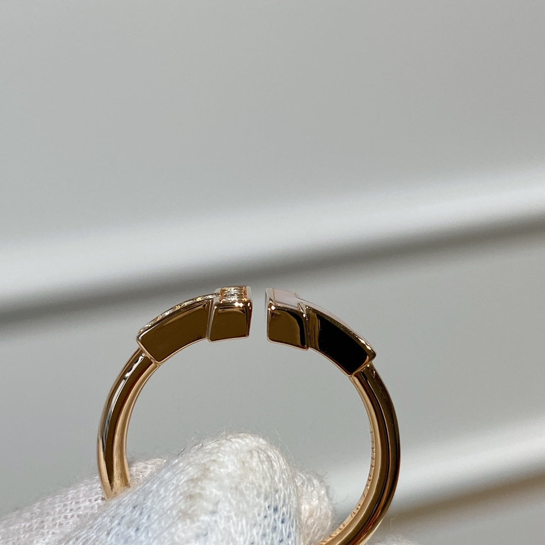 [Glow Muse ]T WIRE MOP DIAMOND RING PINK GOLD