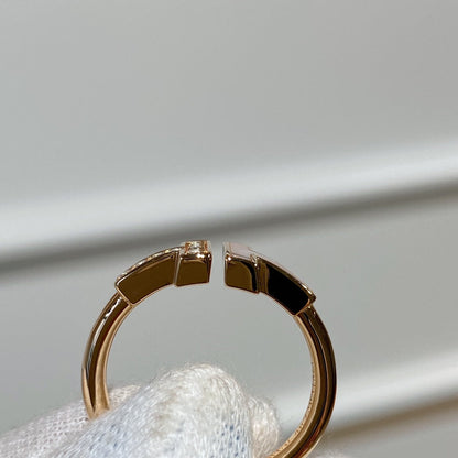 [Glow Muse ]T WIRE MOP DIAMOND RING PINK GOLD