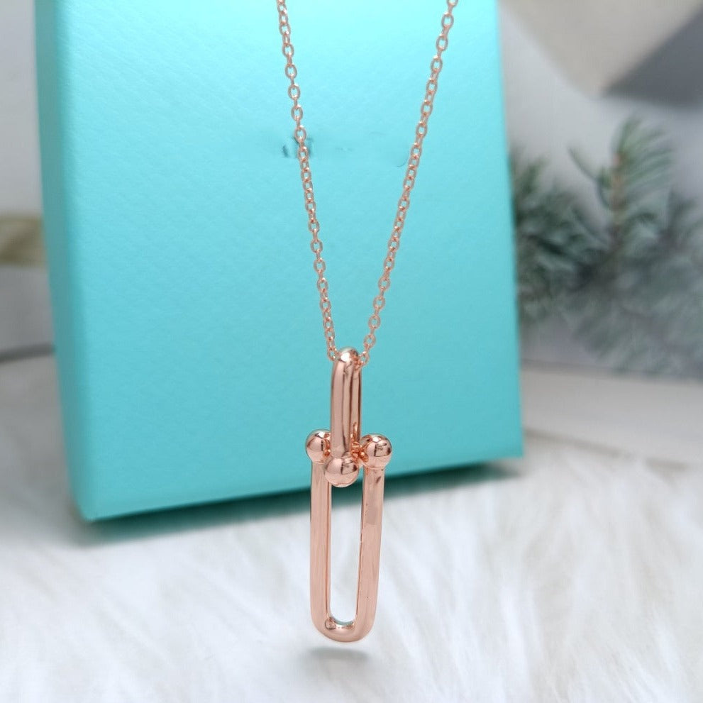 [Glow Muse ]HARDWEAR DROP DOUBLE LINK PEDANT NECKLACE