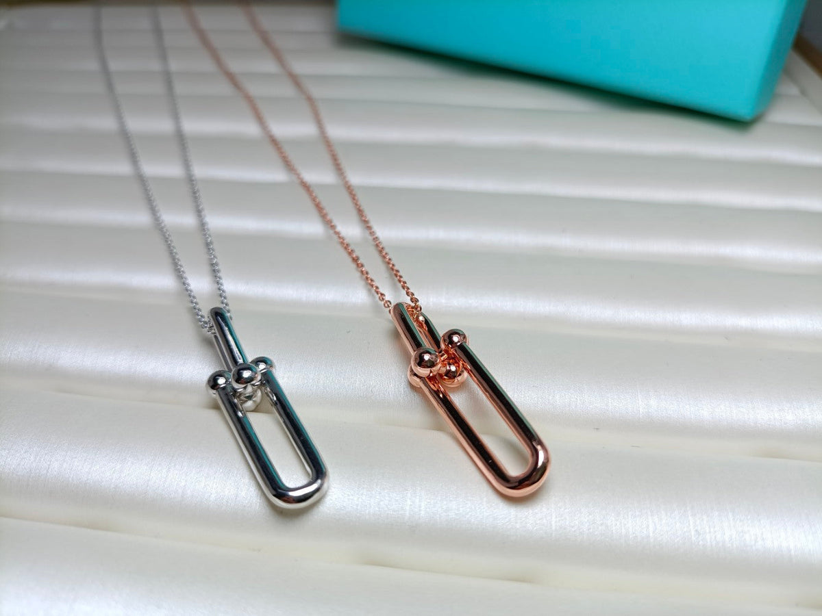 [Glow Muse ]HARDWEAR DROP DOUBLE LINK PEDANT NECKLACE
