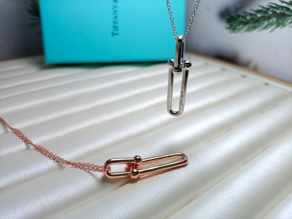 [Glow Muse ]HARDWEAR DROP DOUBLE LINK PEDANT NECKLACE