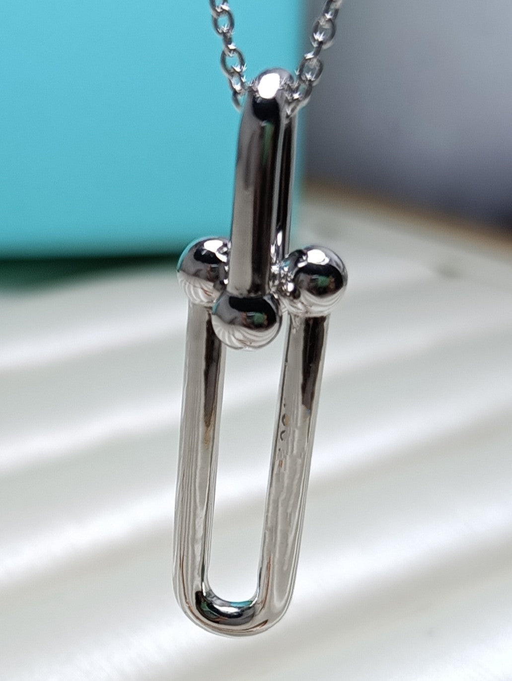 [Glow Muse ]HARDWEAR DROP DOUBLE LINK PEDANT NECKLACE