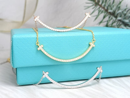 [Glow Muse ]BIG SMILE PEDANT DIAMOND NECKLACE
