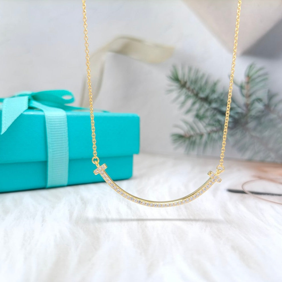 [Glow Muse ]BIG SMILE PEDANT DIAMOND NECKLACE