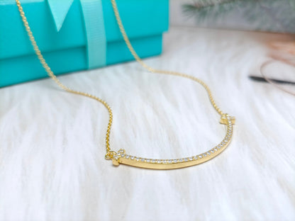 [Glow Muse ]BIG SMILE PEDANT DIAMOND NECKLACE
