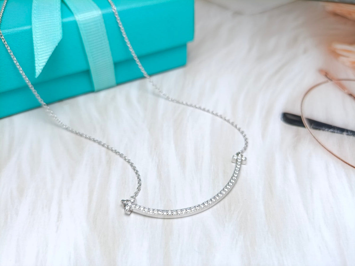 [Glow Muse ]BIG SMILE PEDANT DIAMOND NECKLACE