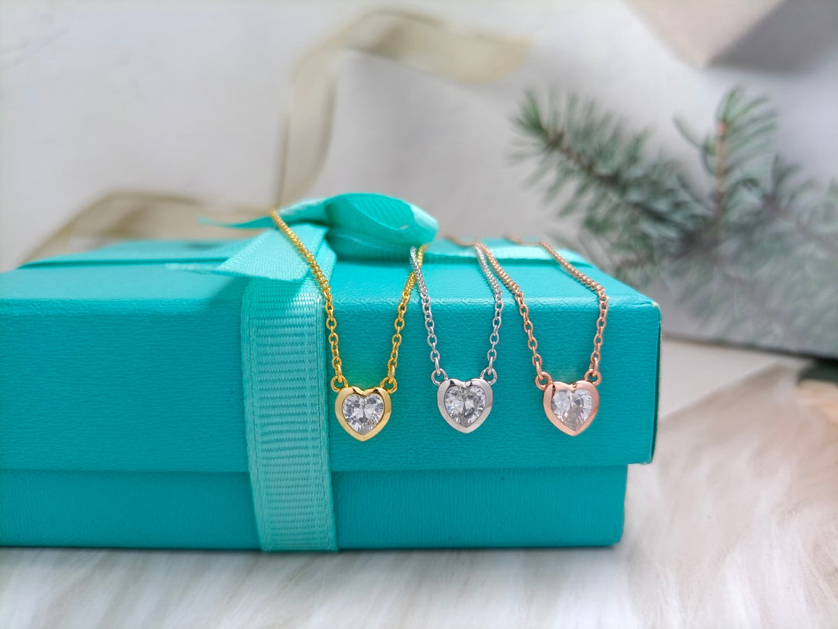 [Glow Muse ]HEART BIG DIAMOND NECKLACE