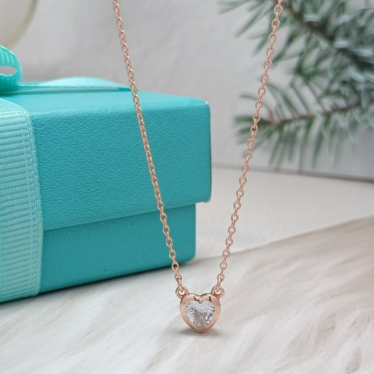 [Glow Muse ]HEART BIG DIAMOND NECKLACE