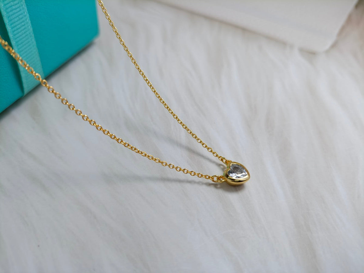 [Glow Muse ]HEART BIG DIAMOND NECKLACE