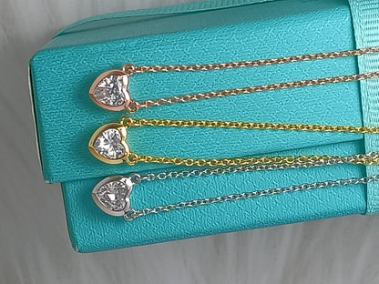 [Glow Muse ]HEART BIG DIAMOND NECKLACE