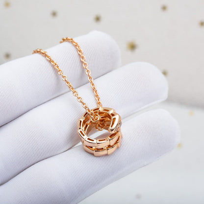 [⭐Glow Muse ]SERPENTI PINK GOLD NECKLACE DIAMOND
