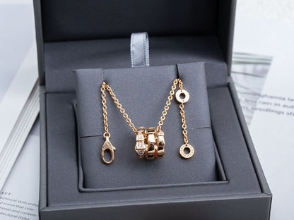 [⭐Glow Muse ]SERPENTI PINK GOLD NECKLACE DIAMOND