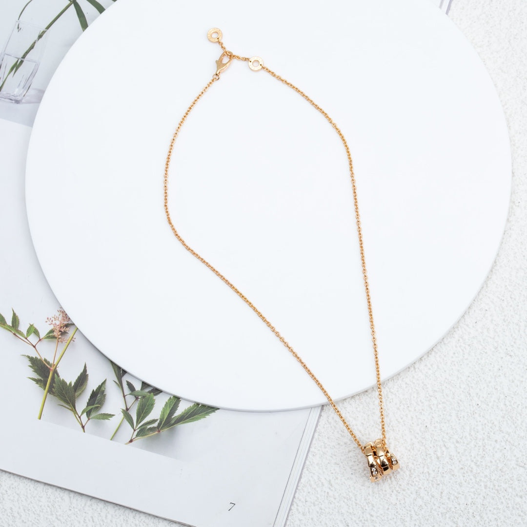 [⭐Glow Muse ]SERPENTI PINK GOLD NECKLACE DIAMOND