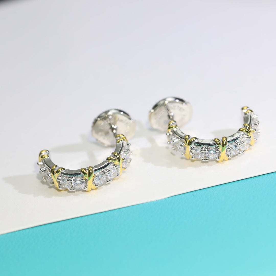 [Glow Muse ]TWENTY STONE HOOP GOLD EARRINGS
