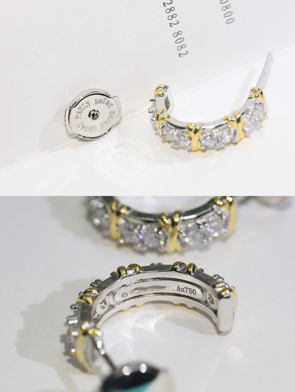 [Glow Muse ]TWENTY STONE HOOP GOLD EARRINGS