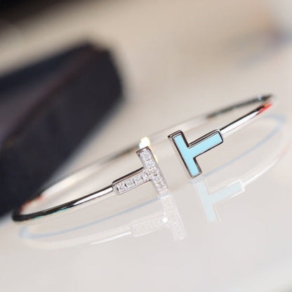 [Glow Muse ]T BRACELET 1.8MM TURQUOISE DIAMOND SILVER