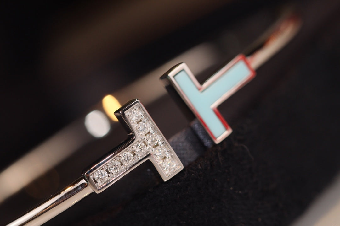 [Glow Muse ]T BRACELET 1.8MM TURQUOISE DIAMOND SILVER