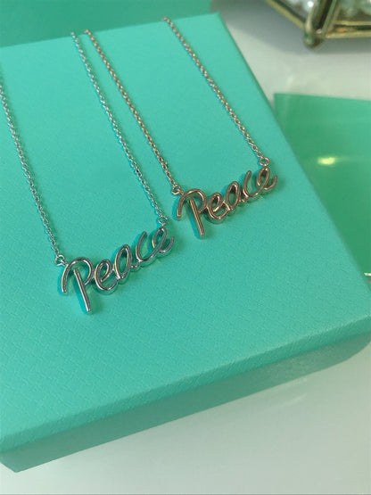 [Glow Muse ]PEACE TEXT PEDANT NECKLACE