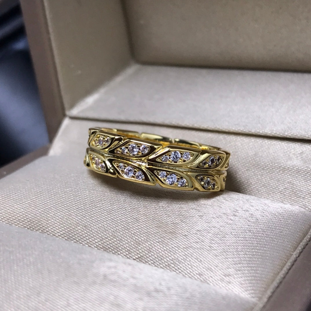 [Glow Muse ]OLIVE LEAF RING DIAMONDS