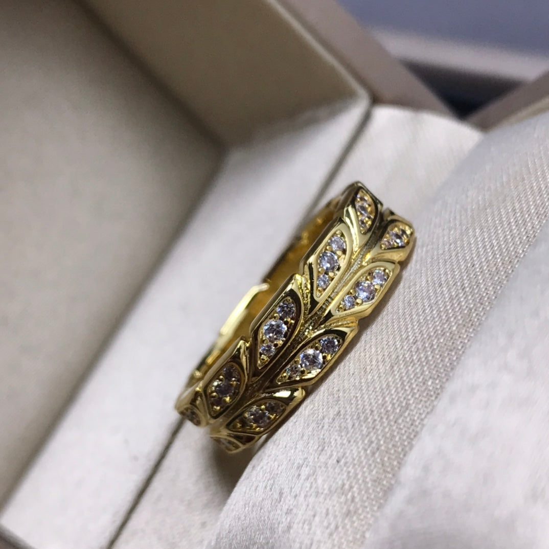 [Glow Muse ]OLIVE LEAF RING DIAMONDS