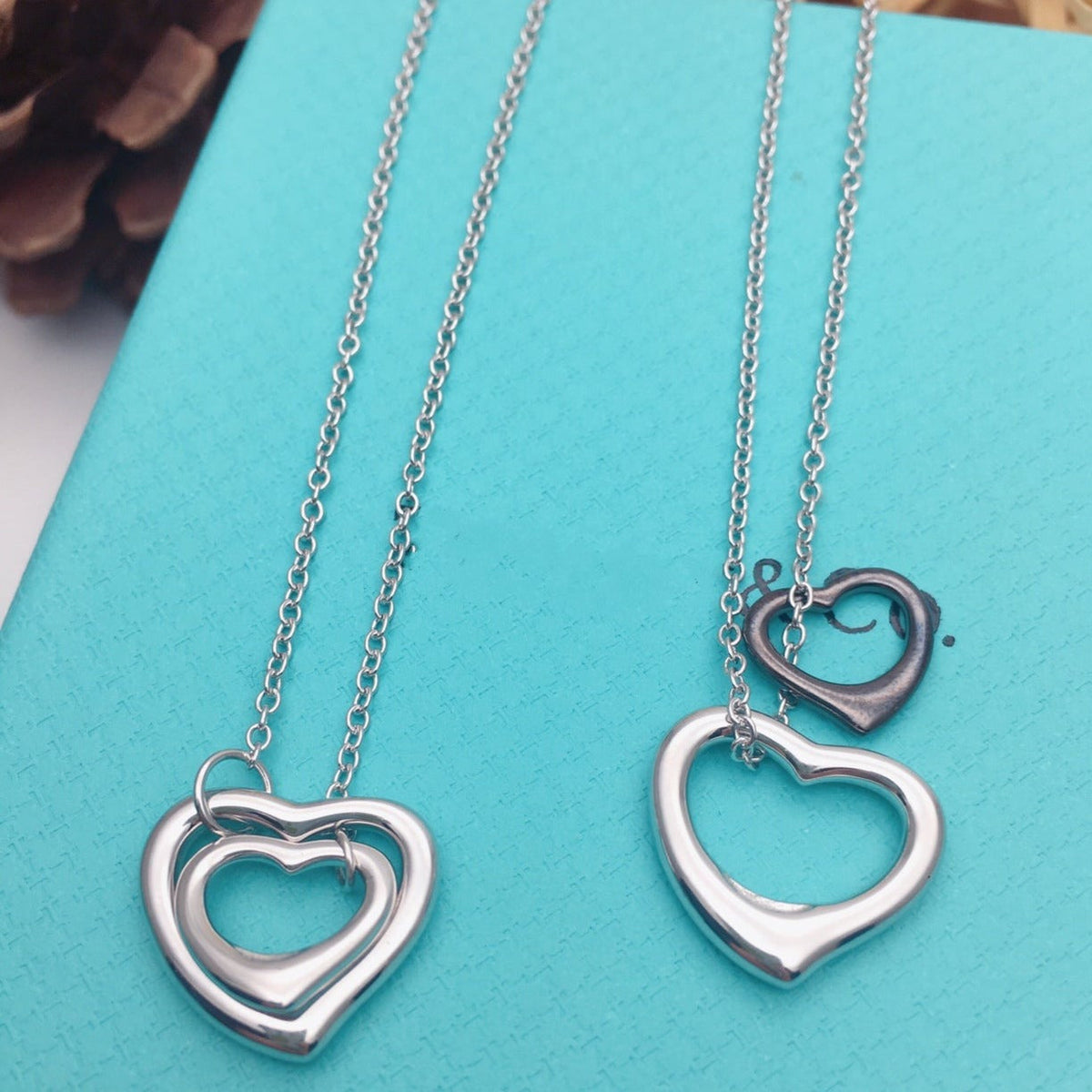 [Glow Muse ]OPEN HEART SILVER NECKLACE