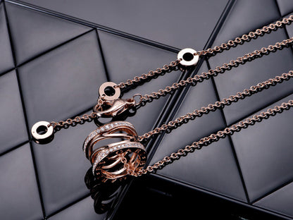 [⭐Glow Muse ]ZERO 1 PINK GOLD DIAMOND OPEN NECKLACE