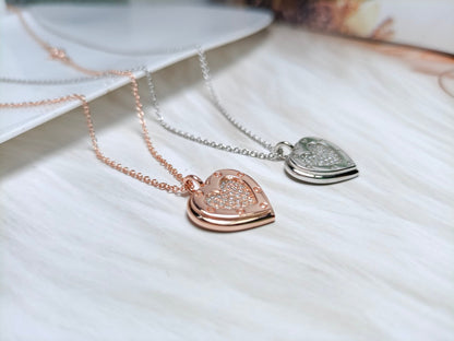 [Glow Muse ]HEART DIAMONDS PEDANT NECKLACE
