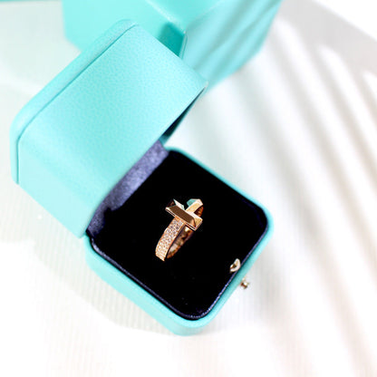[Glow Muse ]T1 NARROW DIAMOND PINK GOLD RING