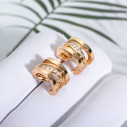 [⭐Glow Muse ]ZERO 1 PINK GOLD DIAMONDS EARRINGS